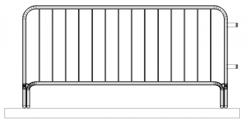 Protection fence 3d model in dwg AutoCAD  file.